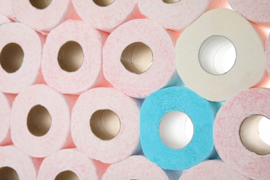 Many rolls of toilet paper as background