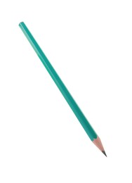 Sharp graphite pencil isolated on white. School stationery