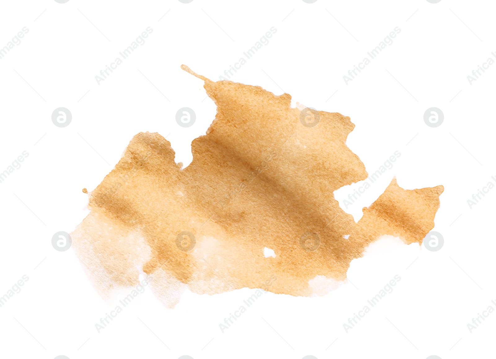 Photo of Dried coffee stain isolated on white, top view