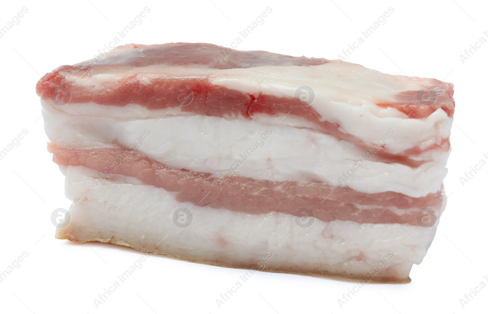 Photo of Piece of pork fatback isolated on white