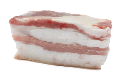 Piece of pork fatback isolated on white