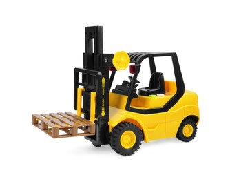 Photo of Yellow loader isolated on white. Children's toy