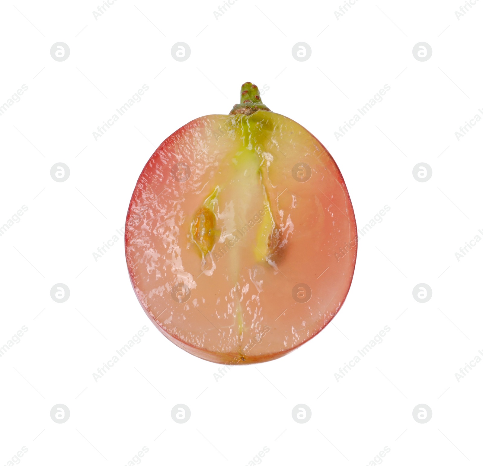 Photo of Half of ripe red grape isolated on white