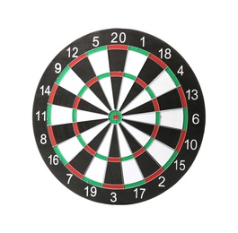 New empty dart board isolated on white