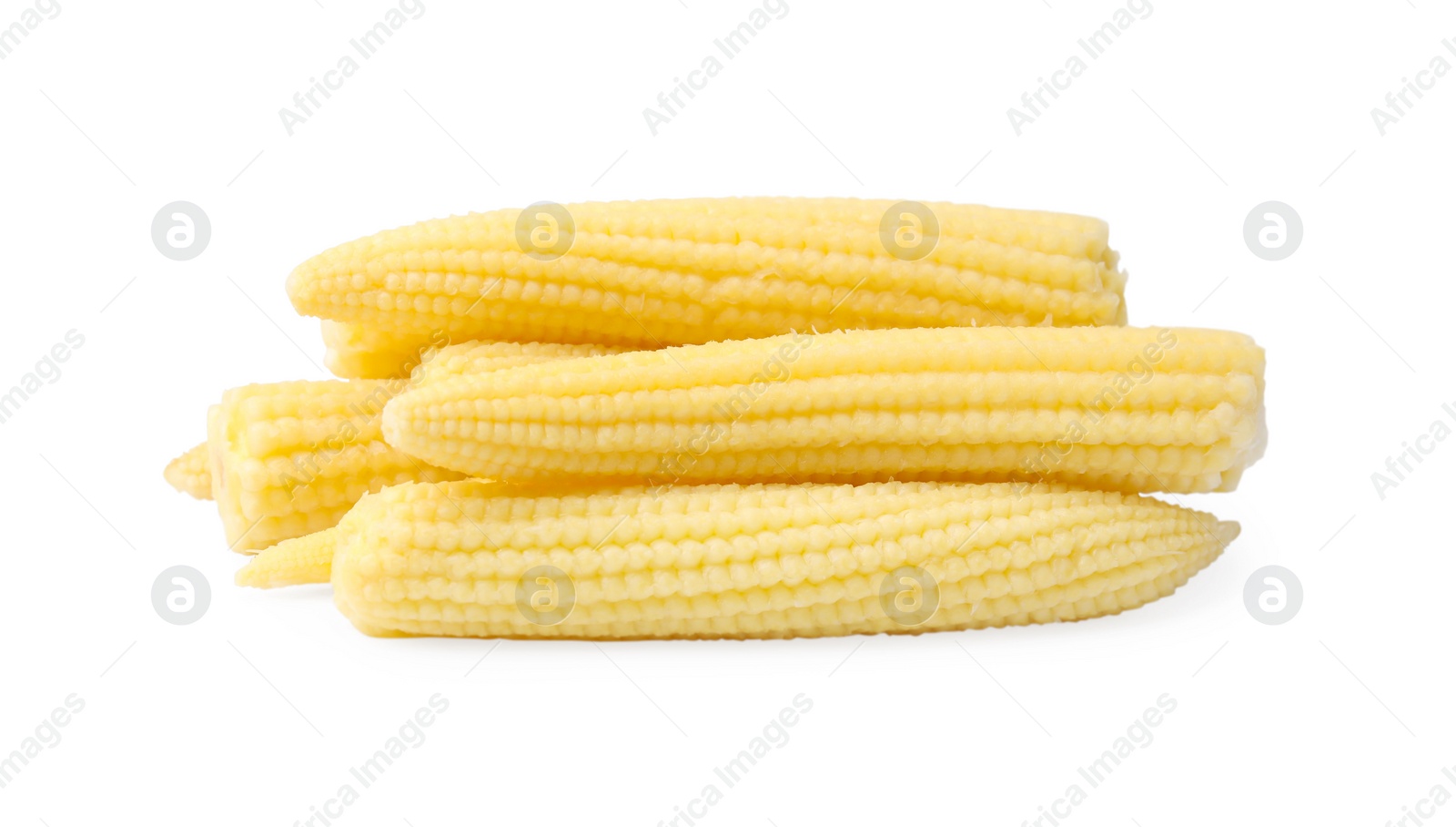 Photo of Tasty fresh baby corns isolated on white