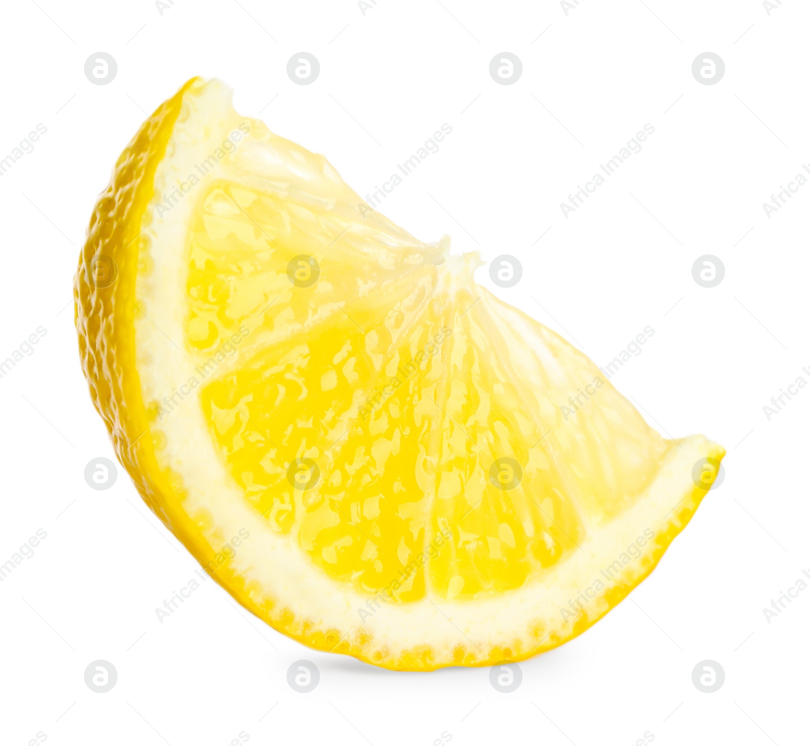 Photo of Slice of fresh lemon isolated on white