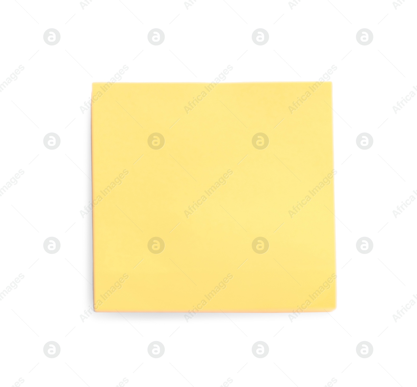 Photo of Blank orange sticky note on white background, top view