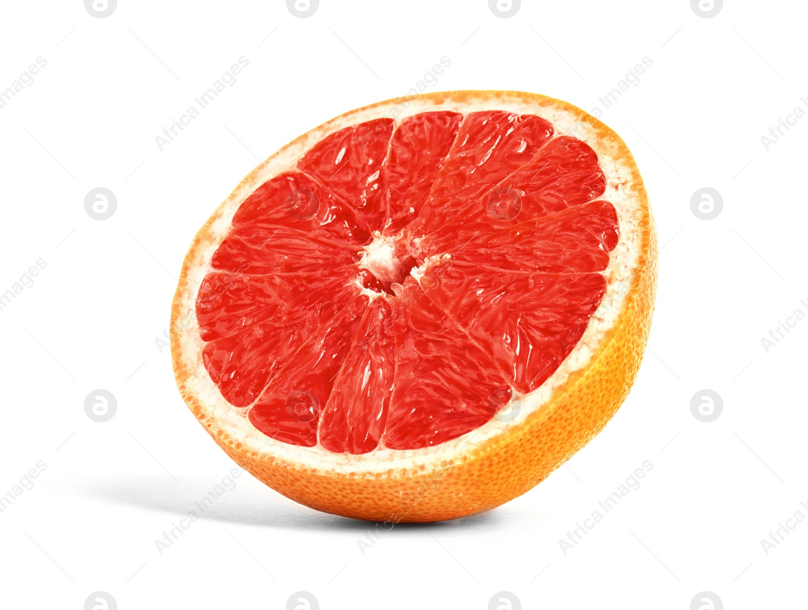 Photo of Half of ripe grapefruit isolated on white