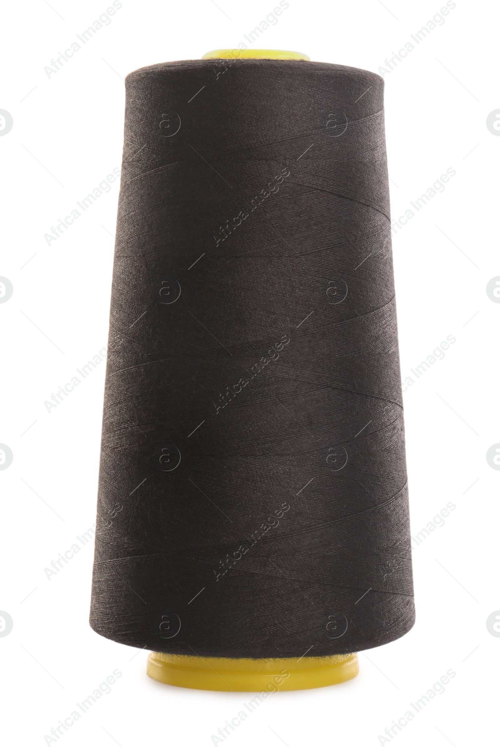 Photo of Spool of black sewing thread isolated on white