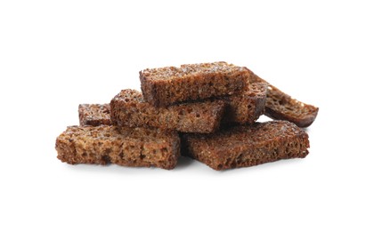 Pile of delicious hard chucks on white background