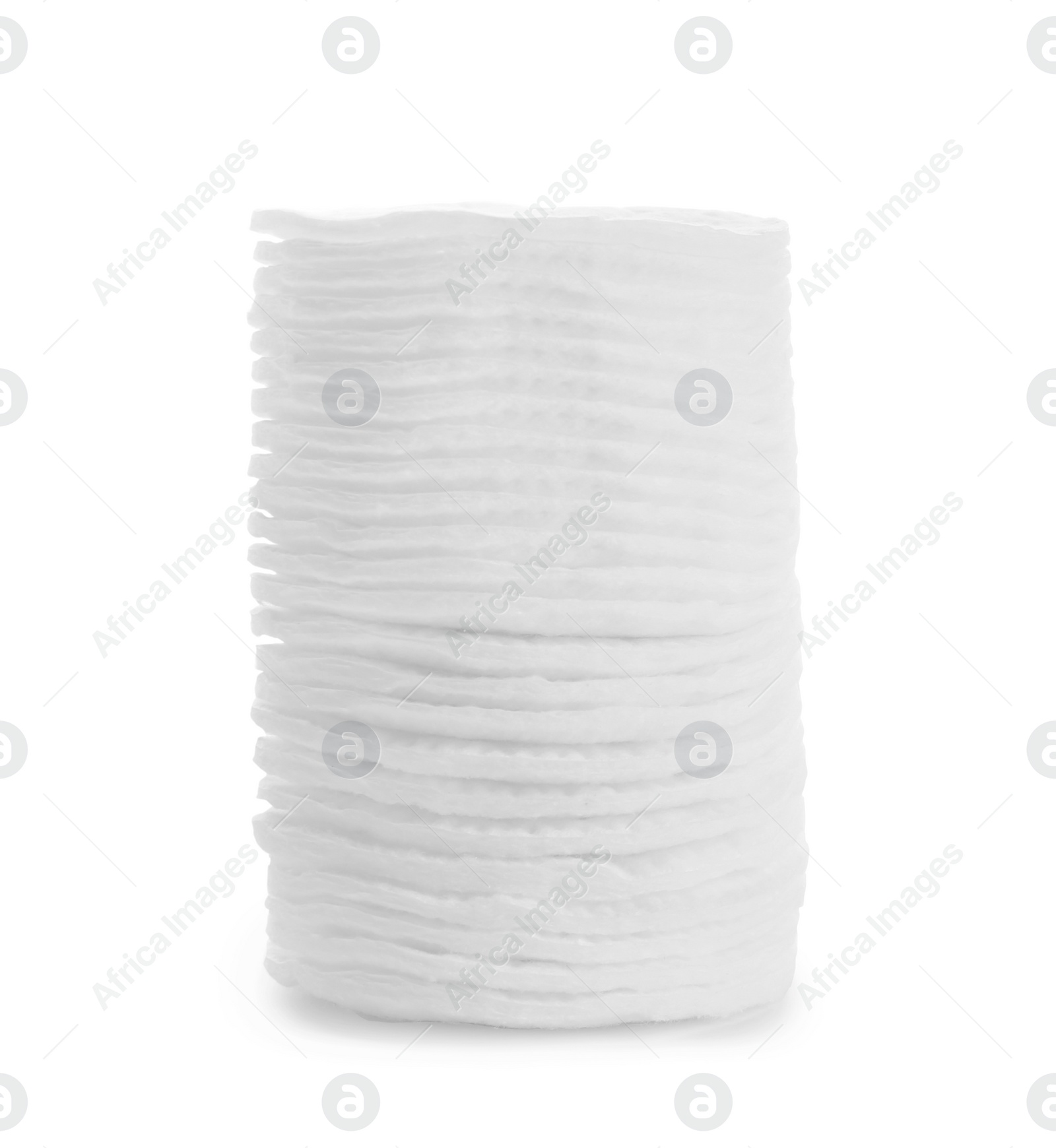 Photo of Stack of cotton pads isolated on white