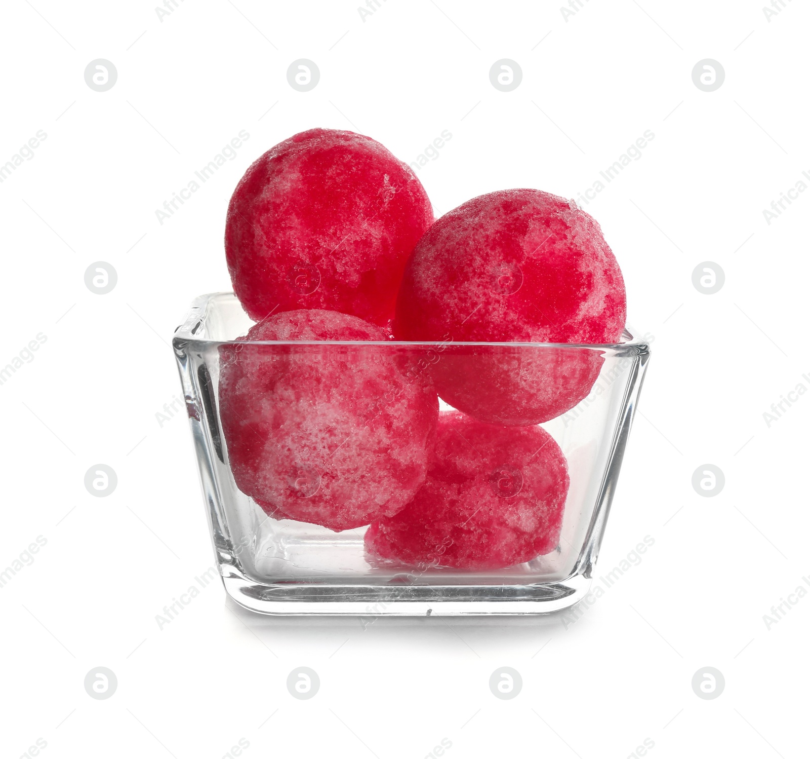 Photo of Snow ice cream in bowl on white background