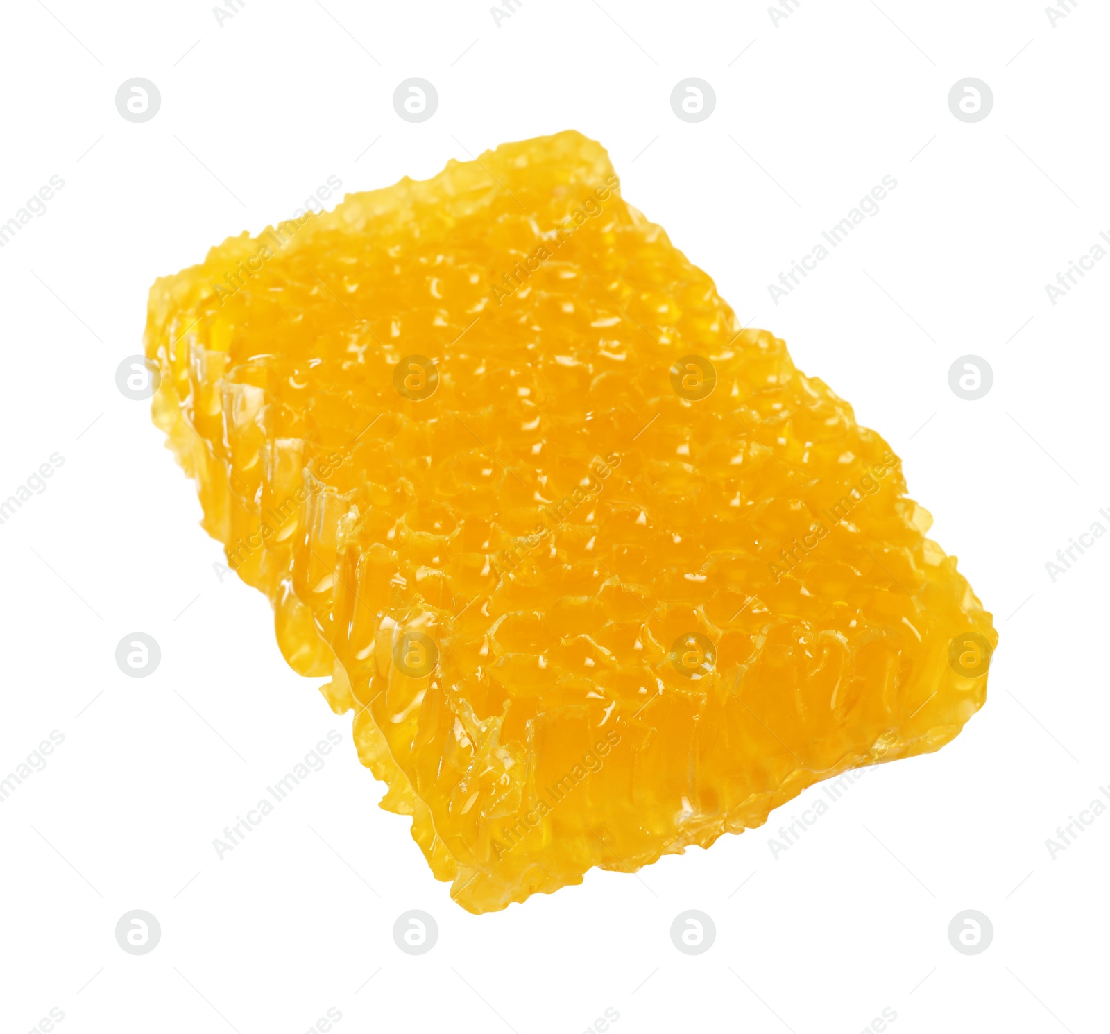 Photo of Natural honeycomb with tasty honey isolated on white