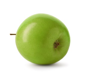 Photo of One ripe green apple isolated on white