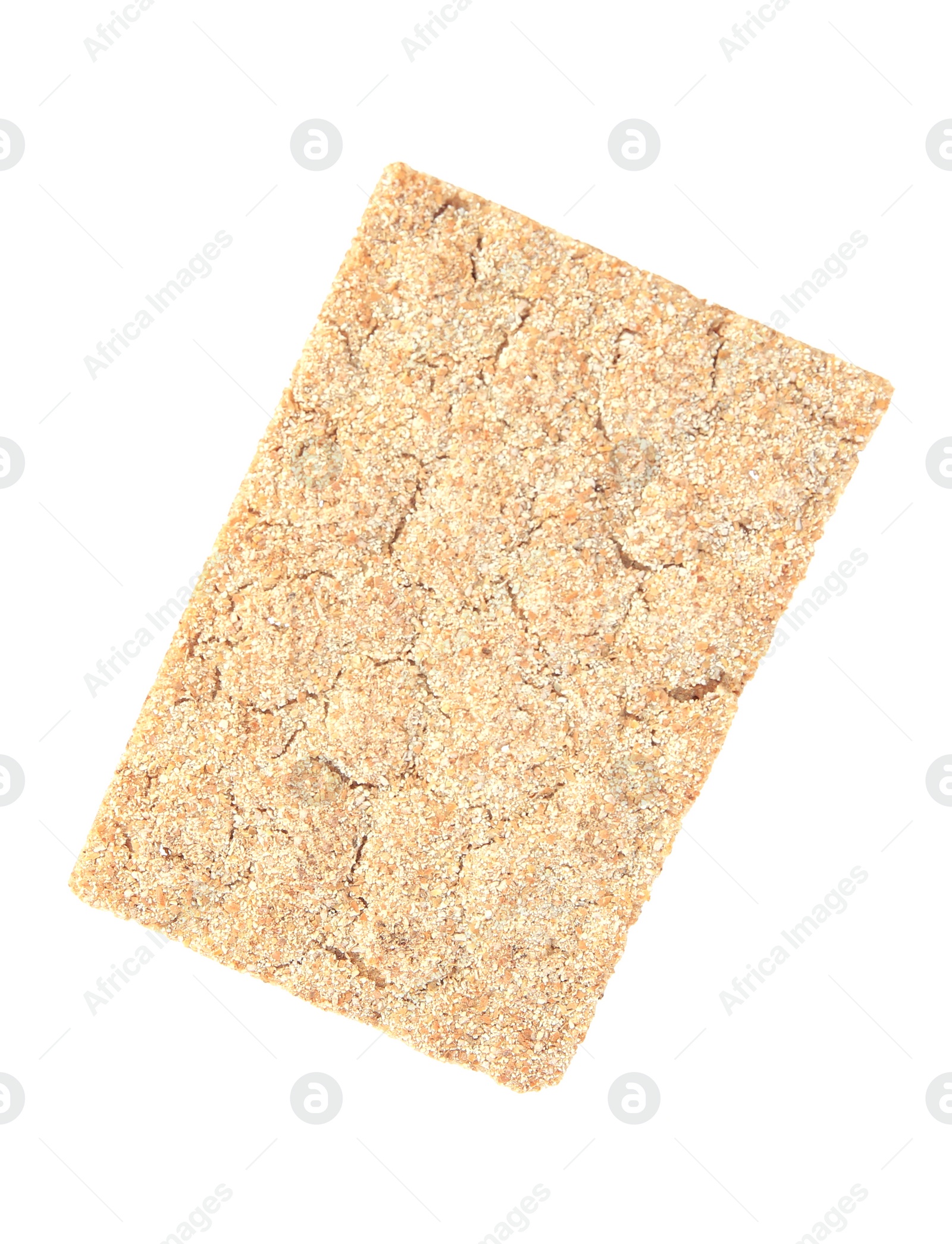 Photo of Fresh crunchy crispbread isolated on white. Healthy snack