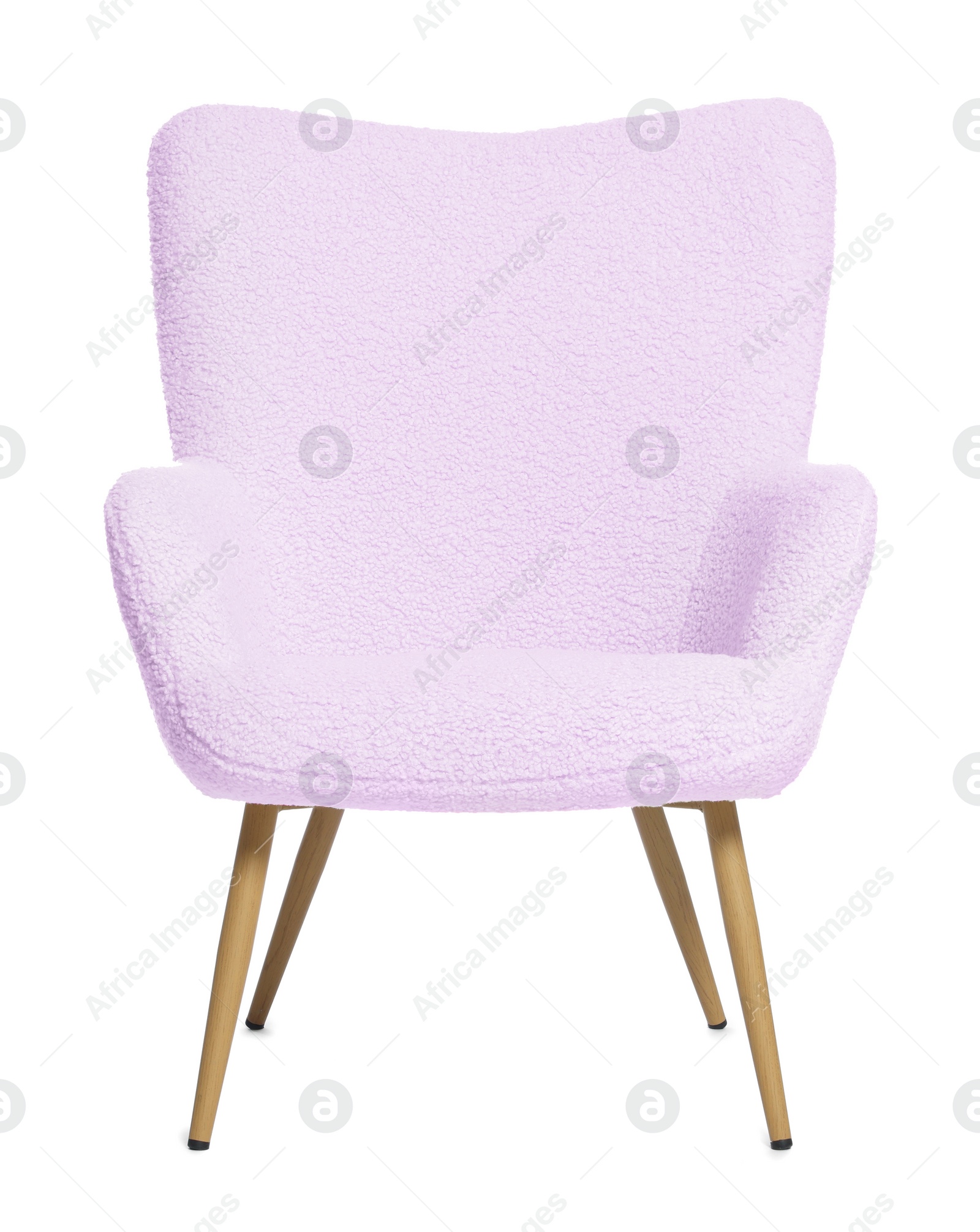 Image of One comfortable light violet armchair isolated on white