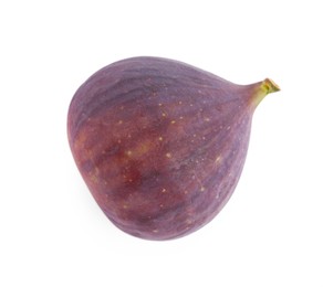 Photo of One fresh ripe fig isolated on white