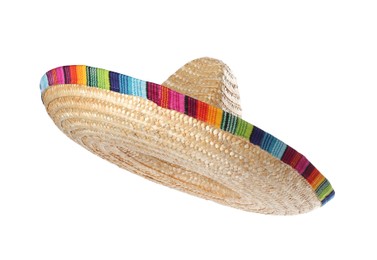 One Mexican sombrero hat isolated on white