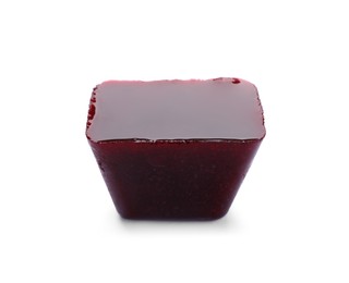 Frozen beetroot puree cube isolated on white