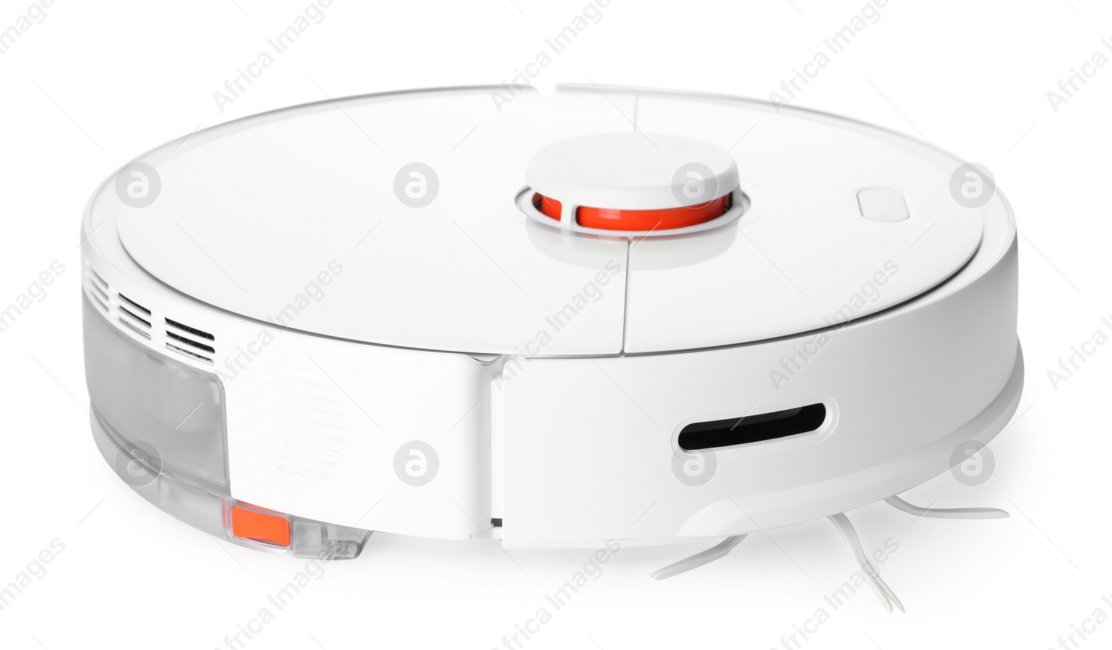 Photo of Modern robotic vacuum cleaner isolated on white