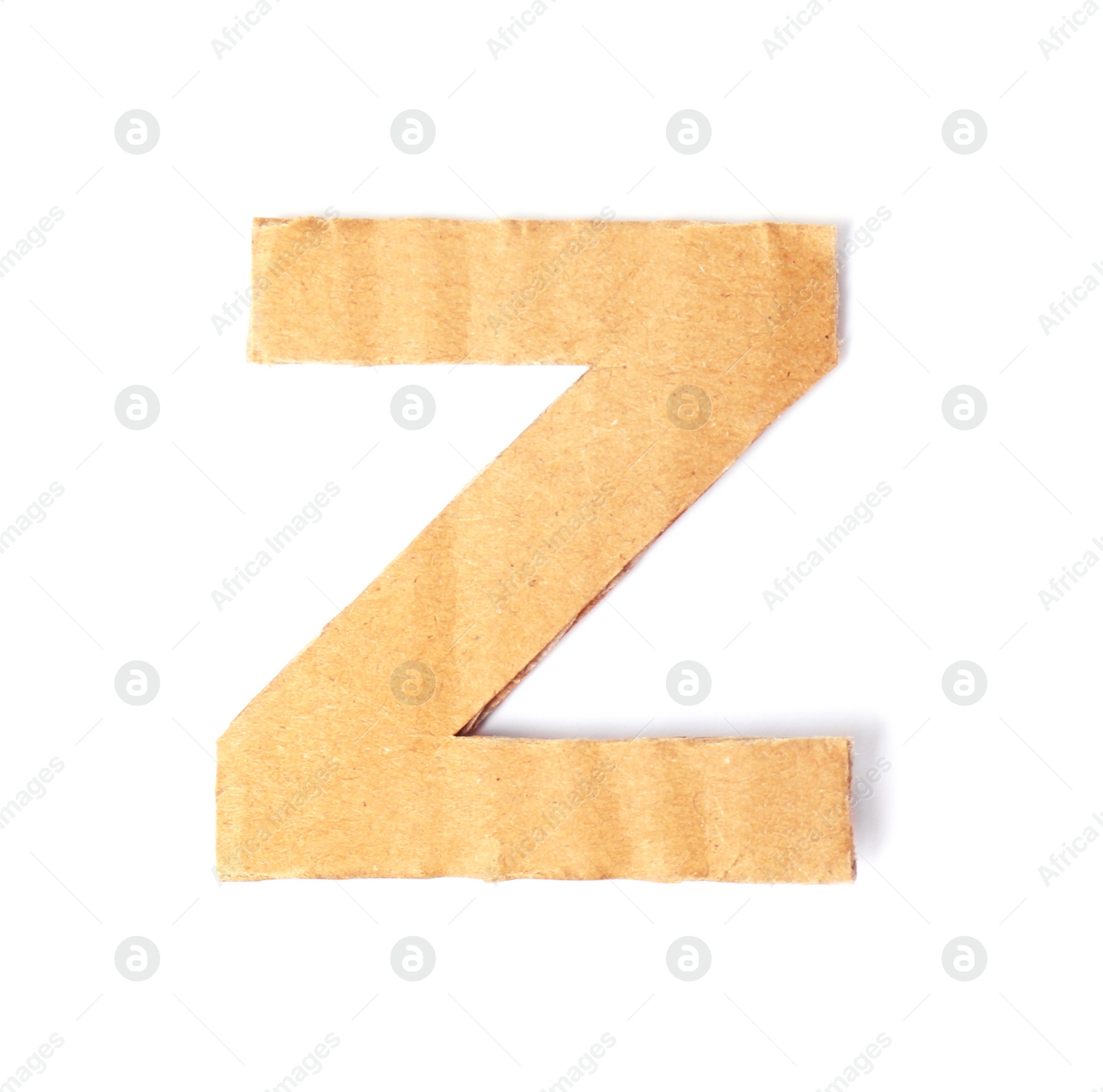 Photo of Letter Z made of cardboard on white background