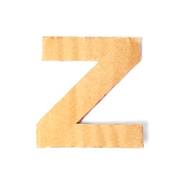 Photo of Letter Z made of cardboard on white background