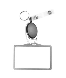 Photo of Blank badge on white background. Mockup for design