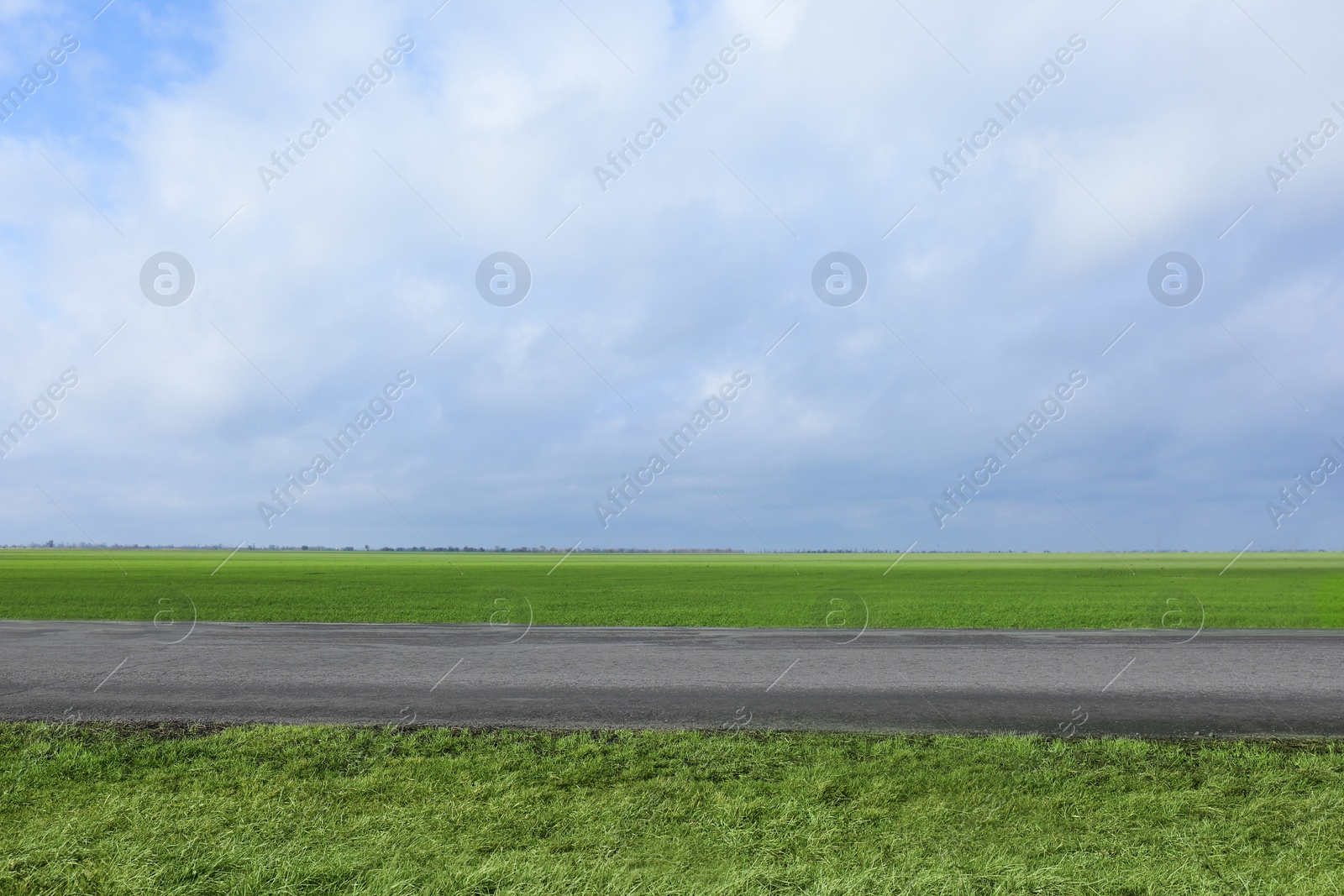 Photo of Beautiful view of asphalt highway without transport