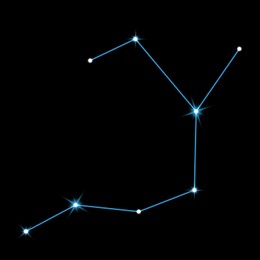 Image of Archer (Sagittarius) constellation. Stick figure pattern on black background