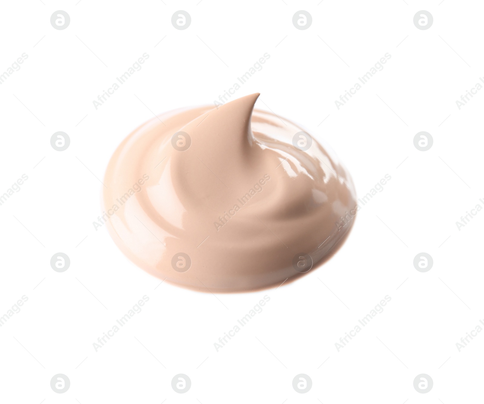 Photo of Liquid foundation on white background. Professional makeup products
