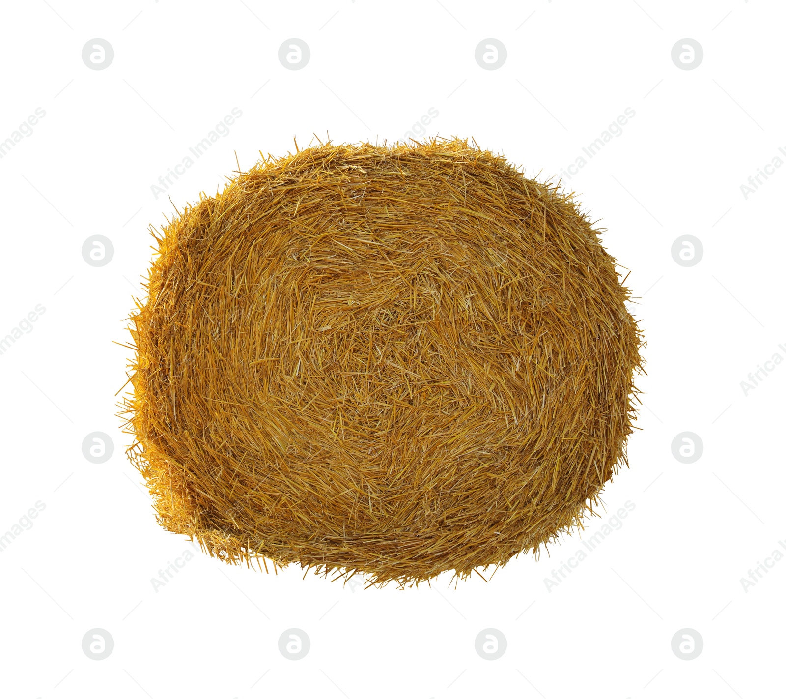 Image of Big dried straw bale isolated on white