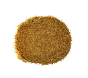 Image of Big dried straw bale isolated on white