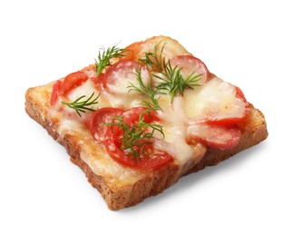 One tasty pizza toast isolated on white