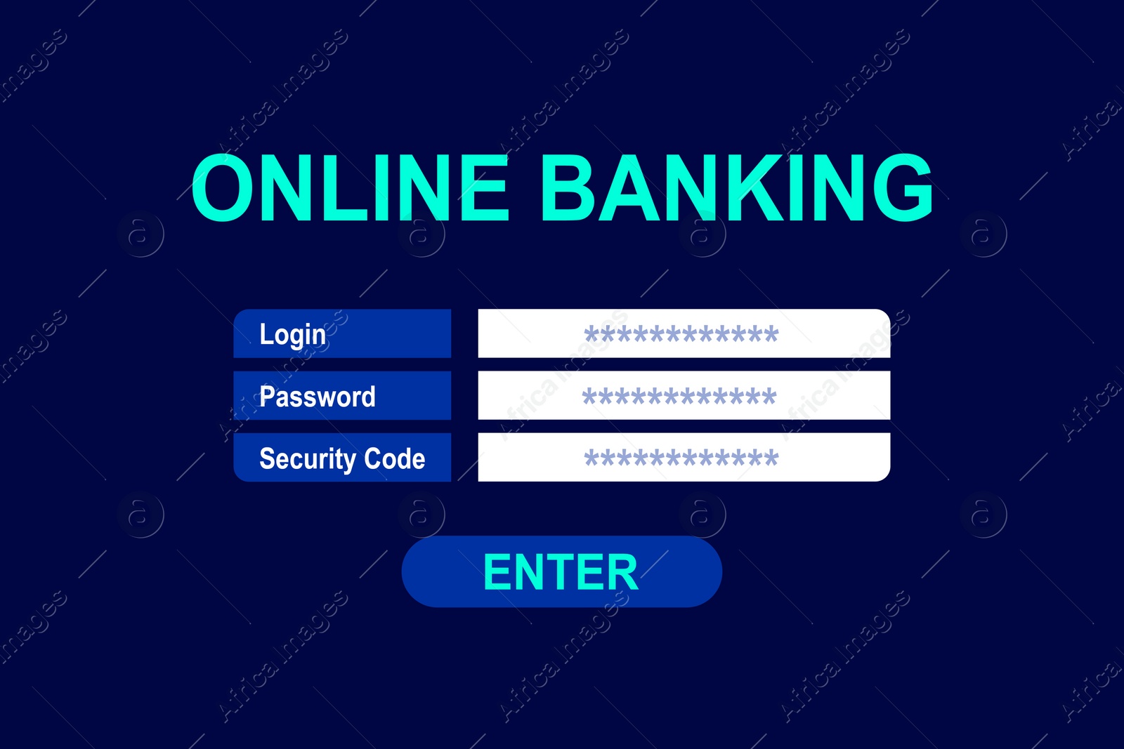 Illustration of Design of online banking application for devices. Illustration