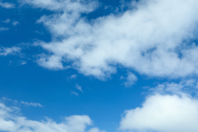 Photo of Picturesque view of beautiful blue sky with fluffy white clouds