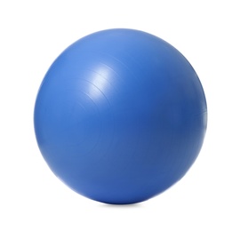 Image of New blue fitness ball isolated on white