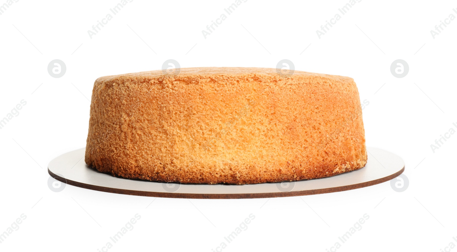 Photo of Delicious fresh homemade cake on white background