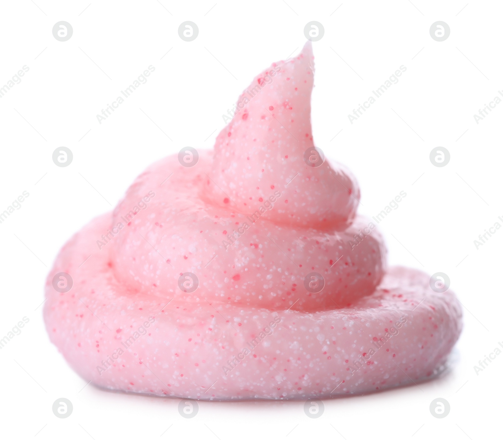 Photo of Sample of pink shower gel isolated on white