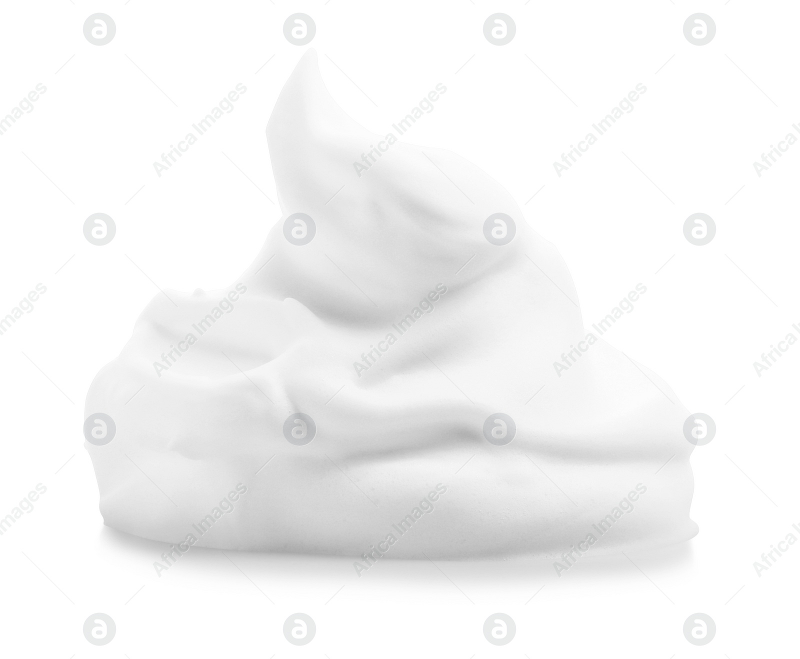 Photo of Heap of shaving foam isolated on white