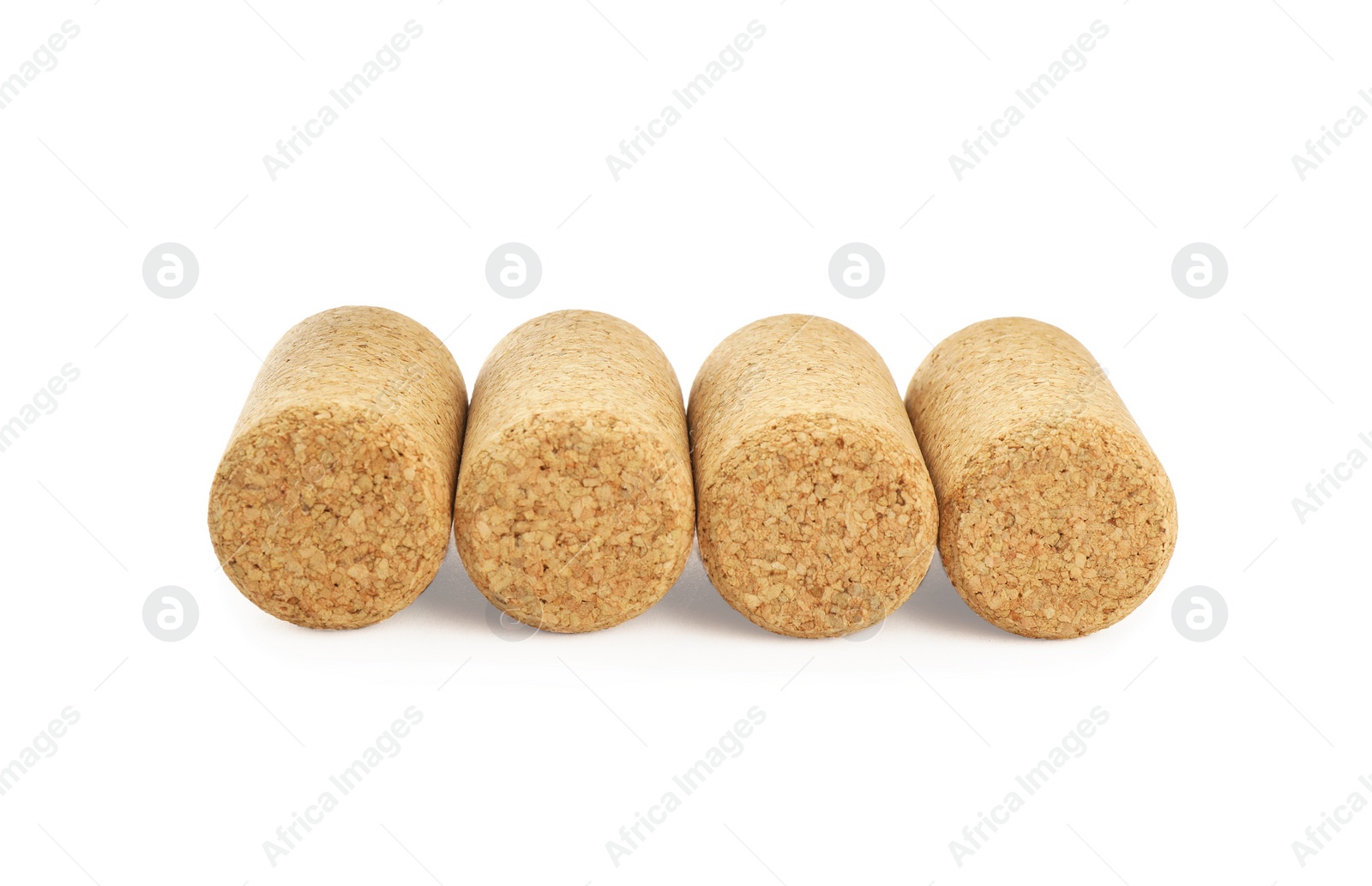 Photo of Set of wine bottle corks isolated on white