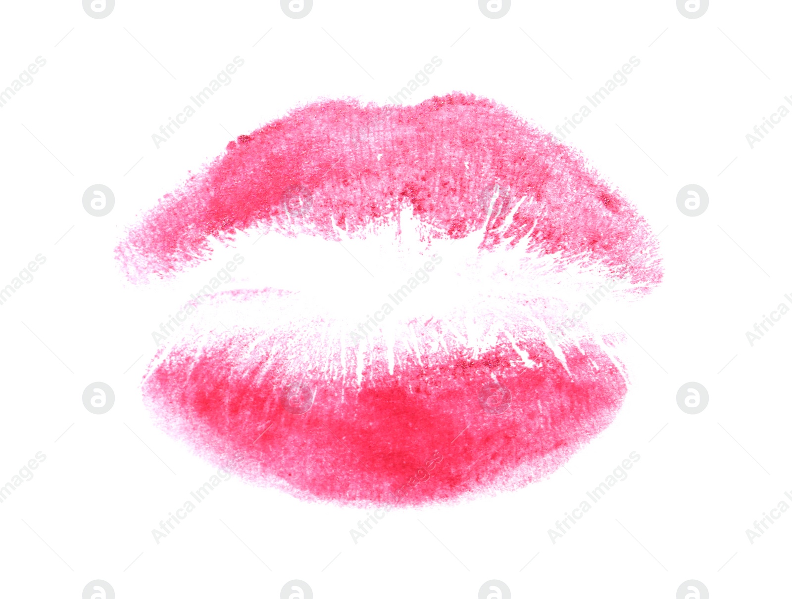 Photo of Lipstick kiss mark isolated on white, top view