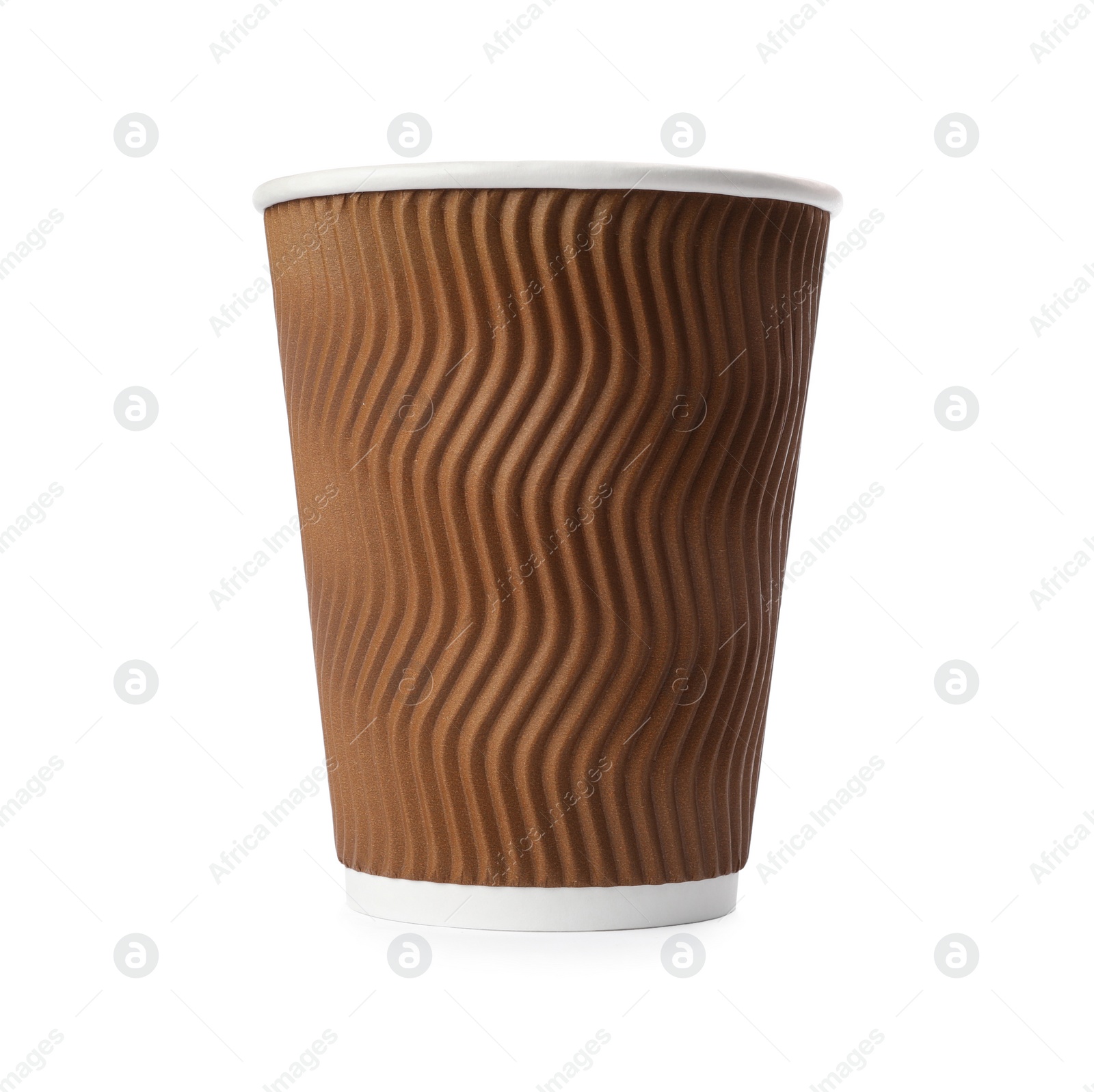 Photo of Takeaway paper coffee cup isolated on white