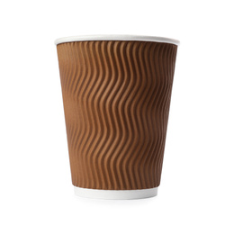 Photo of Takeaway paper coffee cup isolated on white