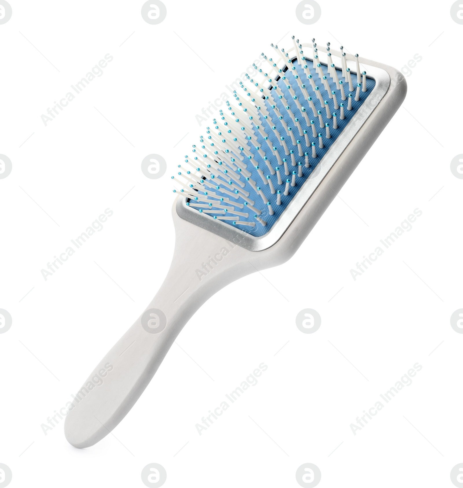 Photo of New modern hair brush isolated on white