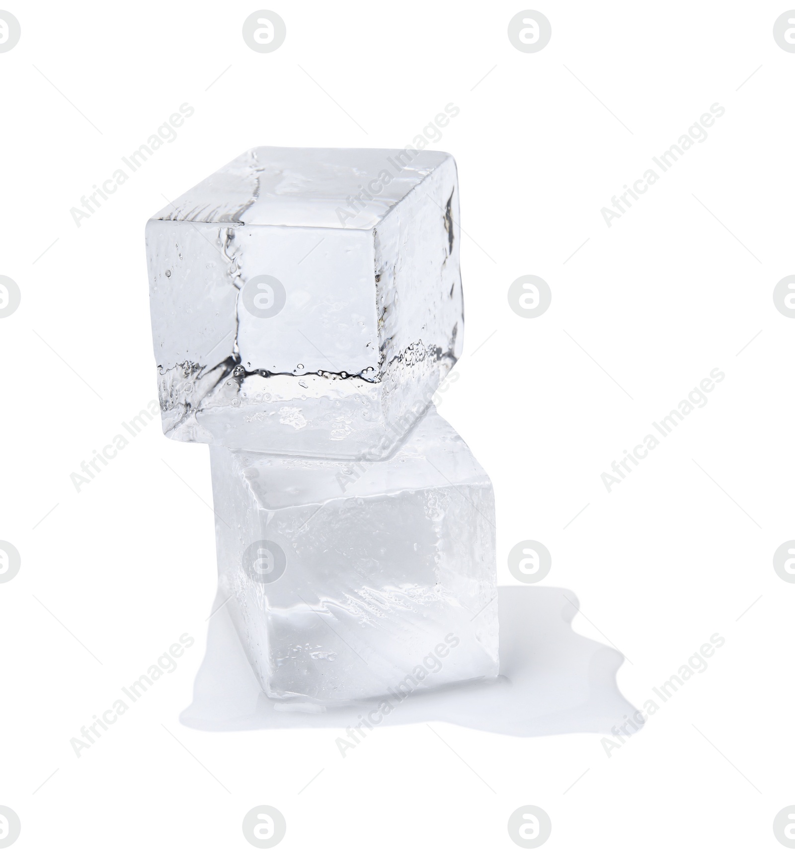 Photo of Crystal clear ice cubes isolated on white