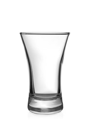 Photo of Empty clean shot glass isolated on white
