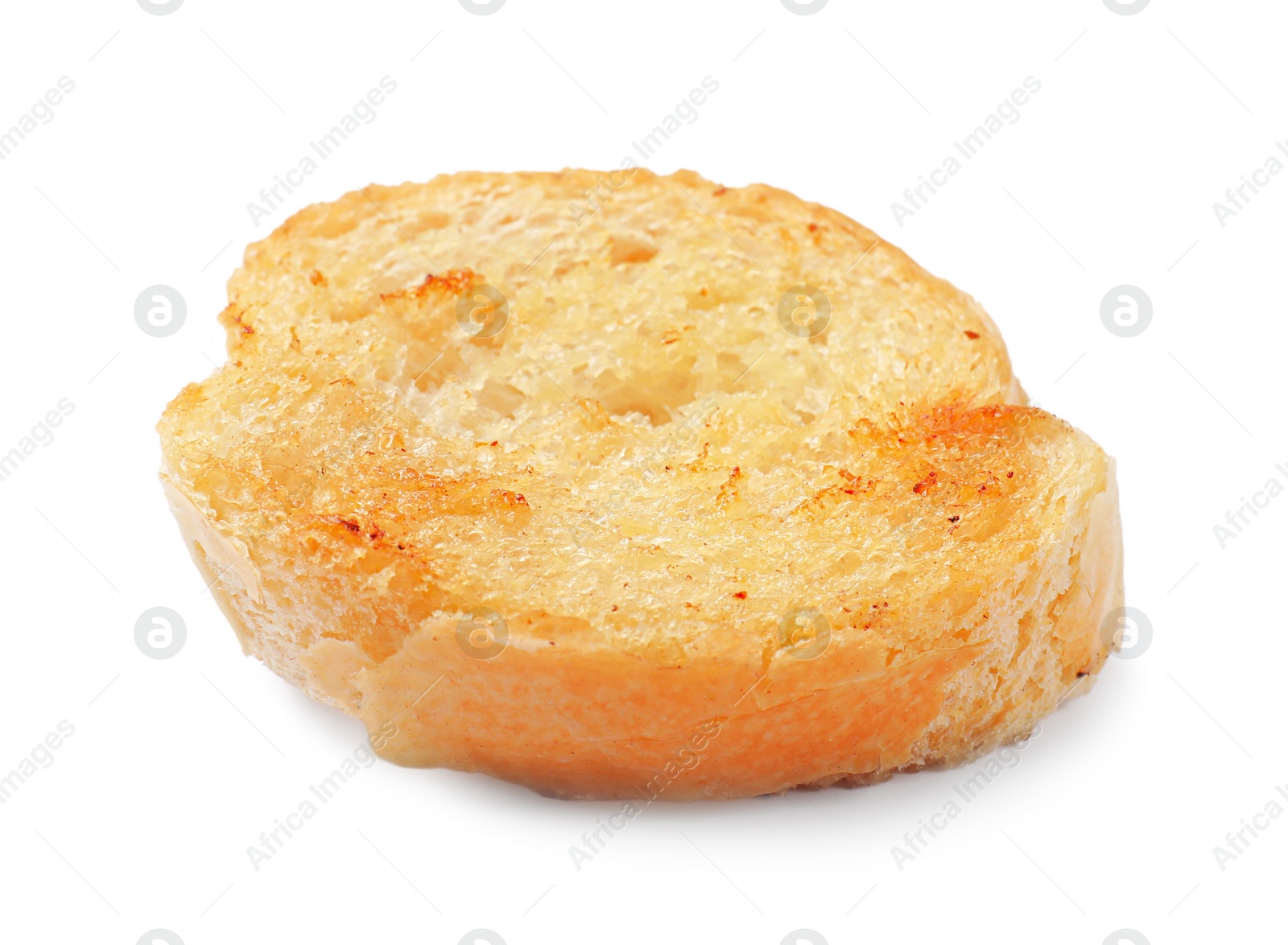 Photo of Piece of toasted bread isolated on white