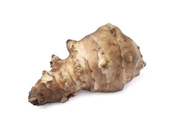 One raw Jerusalem artichoke isolated on white