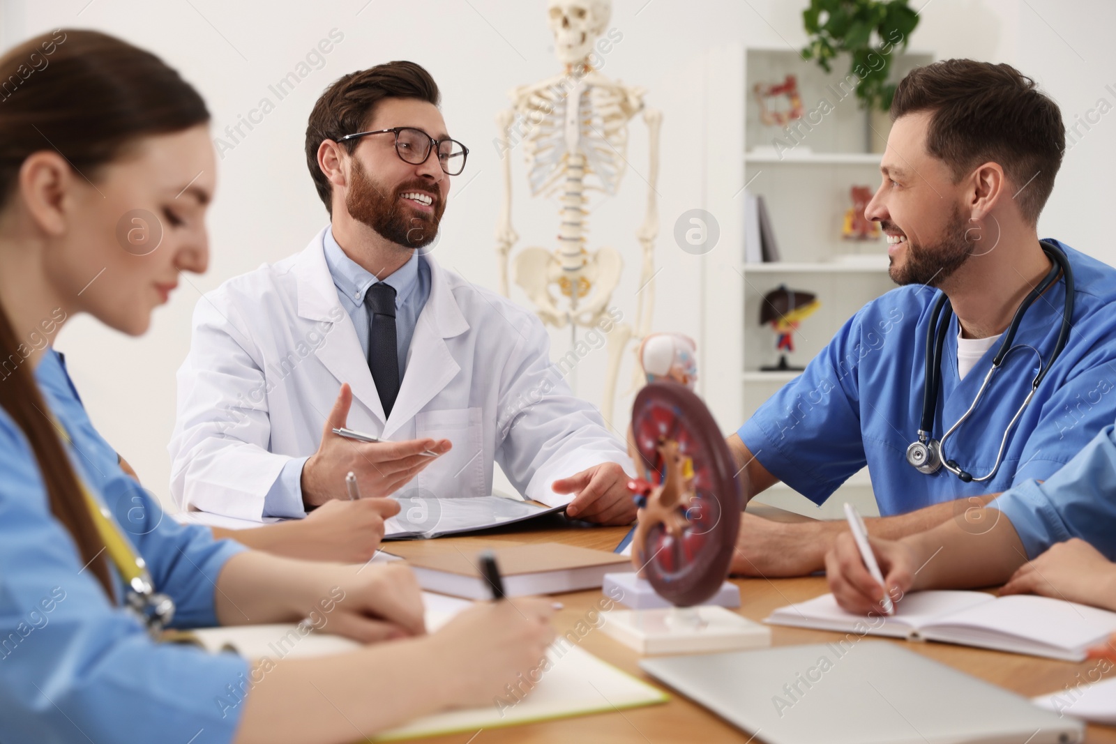 Photo of Doctor giving lecture for interns in university