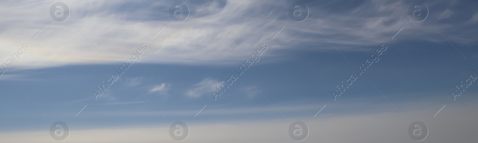 Image of Beautiful blue sky with white clouds, banner design